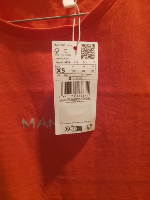 Tricou Mango,bumbac foarte lejer mărimea s