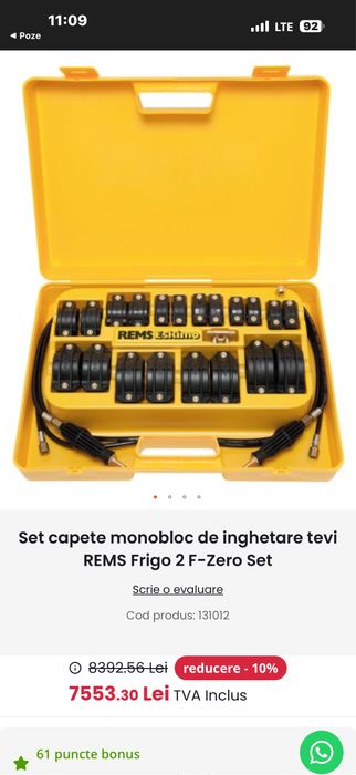 Rems eskimo 2 set inghetare tevi impecabila