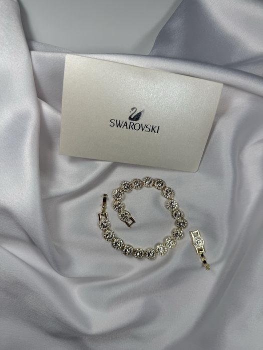 Bratara swarvoski aurie in cutie si punga cadou