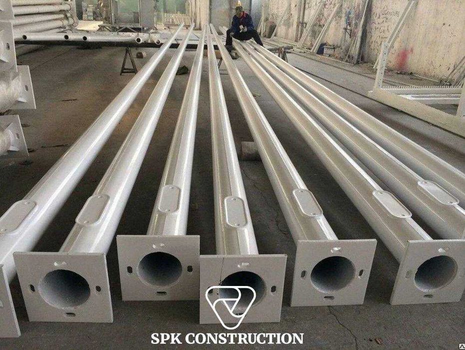 Изготовление опор освещения. Граненые и конические столбы.