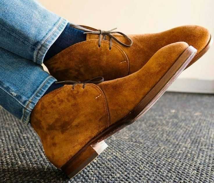 Ghete chukka 42 42.5 43 de lux GREVE NOI lucrate manual piele naturala