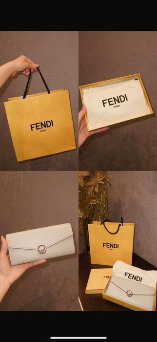 Кошелек fendi,серо-голубой