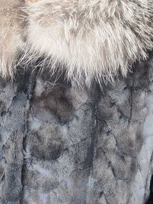 Haina lux blana naturala Vizon si Vulpe Argintie, marime 44-46, Campina PH - Ca noua