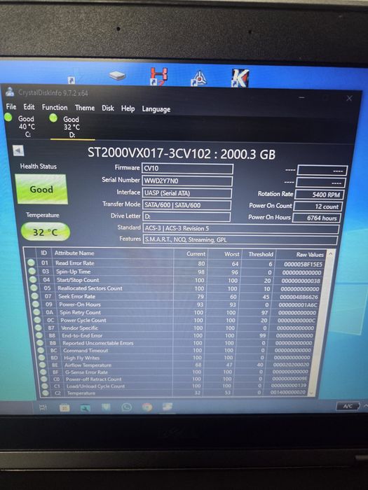 Vând Hard Disk SkyHawk Surveillance ST2000VX017 2TB