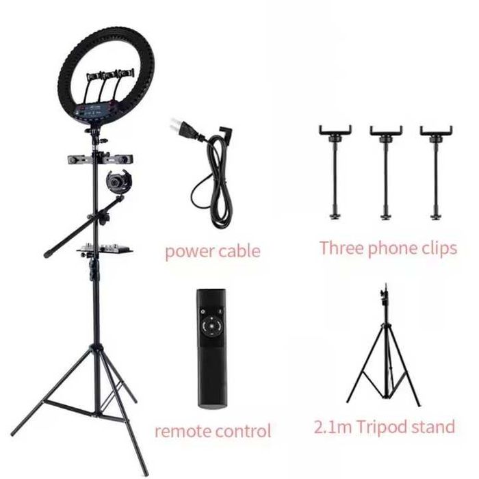 ring light 54 cm si 480 led-uri cu lumina rece/calda tip inel