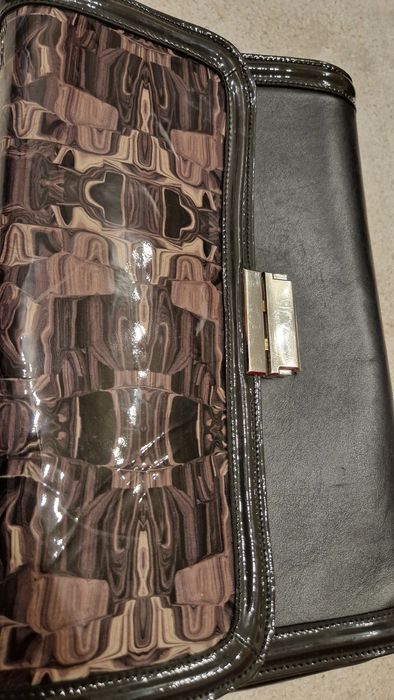 Poseta umar piele Il Passo neagra cu model