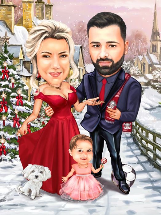Коледен подарък за семейство и приятели – персонална карикатура