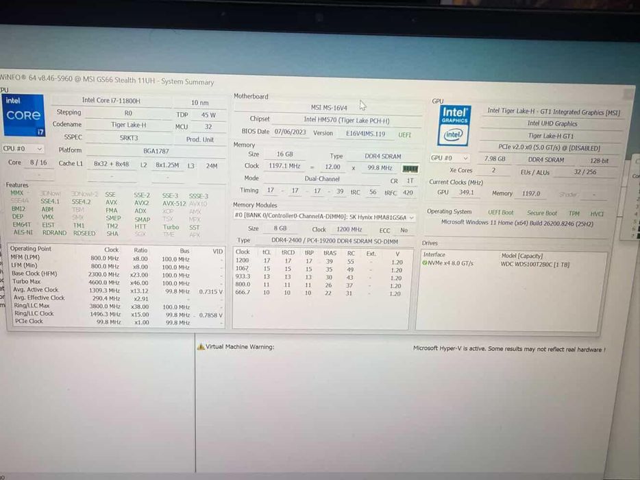 RTX 3080 16GB 1TB SSD 16GB Рам и Intel I7 11800H - MSI Stealth GS66