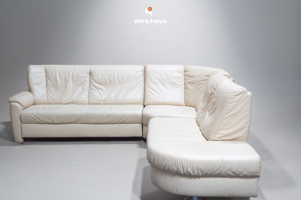 Colțar  crem  piele- extensibil