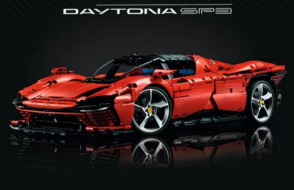 Конструктор лего Ferrari Daytona SP3 и рамка держатель 50×80 см