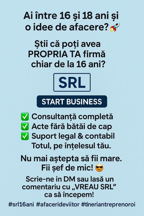 Infiintare Srl/Pfa, UBER/Bolt, StartUp Nation, conta, Caen rev3.