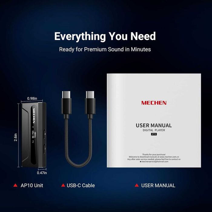 MECHEN AP10 USB C към AUX усилвател за слушалки DAC адаптер 3.5/4.4 мм