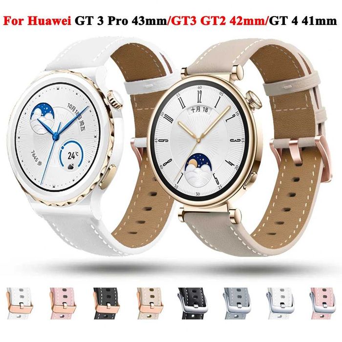 Curea piele 18mm ceas HUAWEI WATCH GT4 41mm GT3 Pro 43mm GT3 GT2 42mm Garmin Venu 3S Fossil