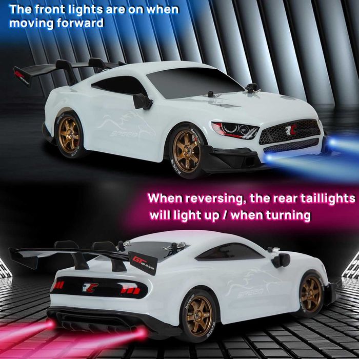 BORSTOYPRO RC Дрифт количка, 1:14 дистанционно управление 4WD GT, бяла