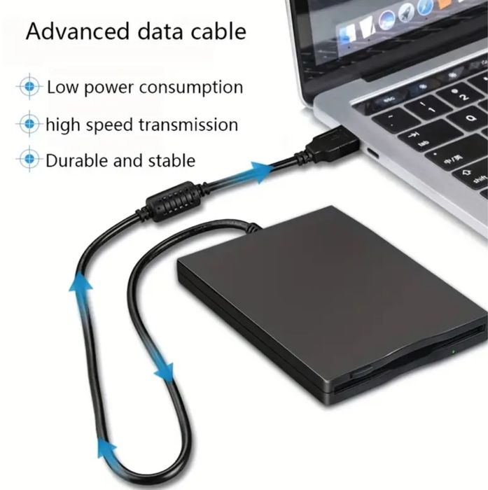 Флопидисково устройство, външно, USB, черно