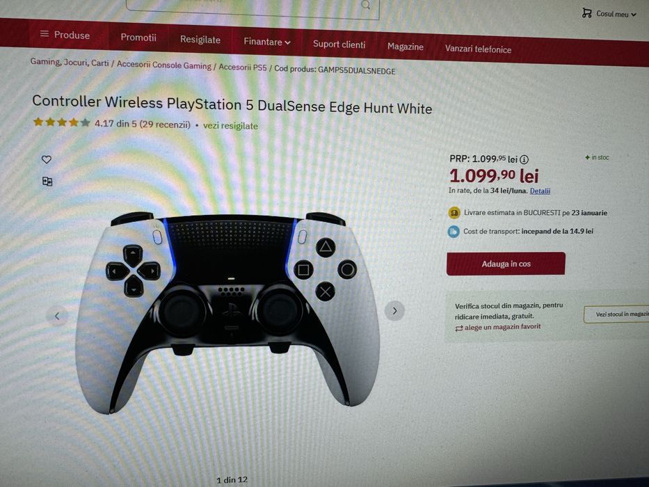 Controller PS5 DualSense Edge white nou sigilat garantie 2 ani eMag