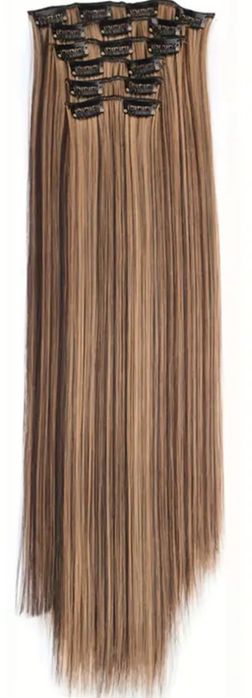Клипс Екстеншъни 60 см – Меки, Термоустойчиви, Двоен Уефт, Нови