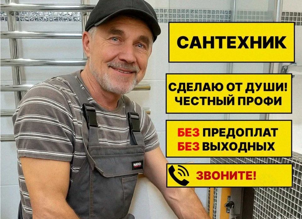 Сантехник: монтаж канализации и отопления,чистка засора!