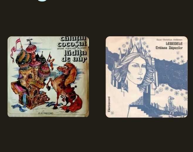 Discuri vinil/ plăci cu povești, basme pentru copii, muzică