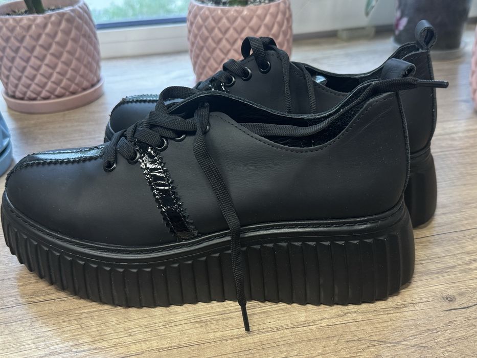 Обувь весенняя кожа черные 39