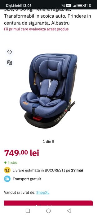 Scaun auto iso-fix