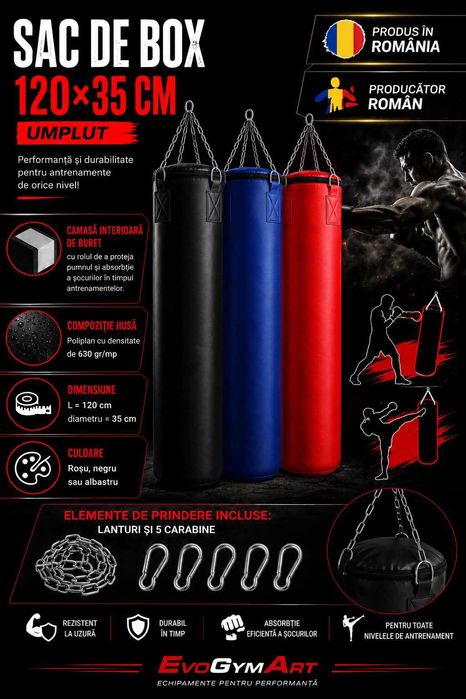 Sac de box 120x35 cm umplut