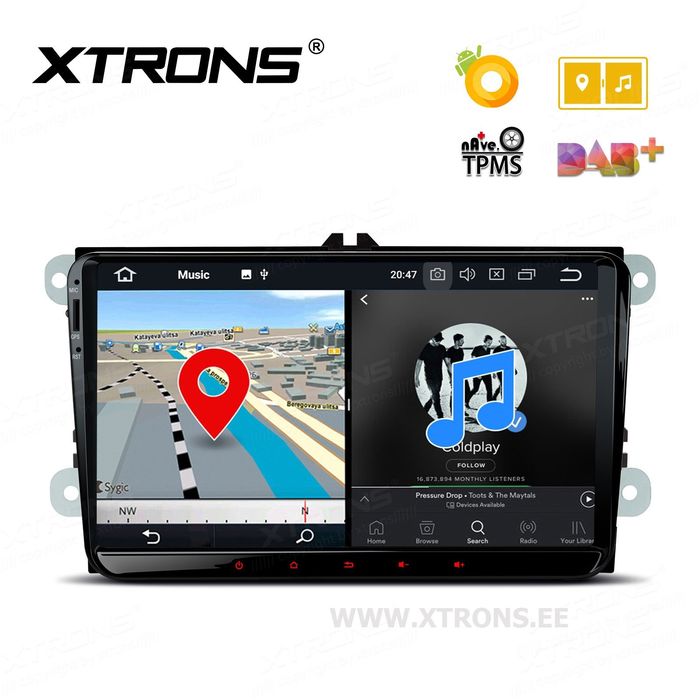 Навигация двоен дин Xtrons  за VW Golf, Passat, Touaran pe98mtvpl