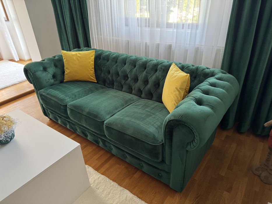 Set canapea si fotoliu mobexpert verde