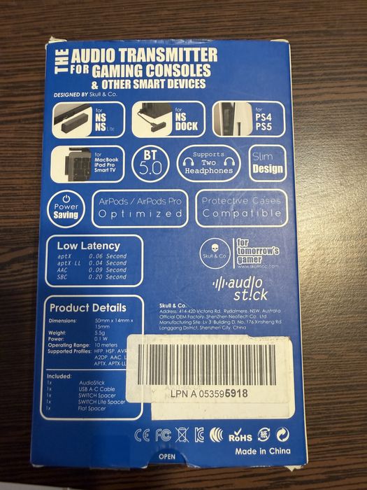 Audio stick bluetooth 5.0 nintendo/ ps