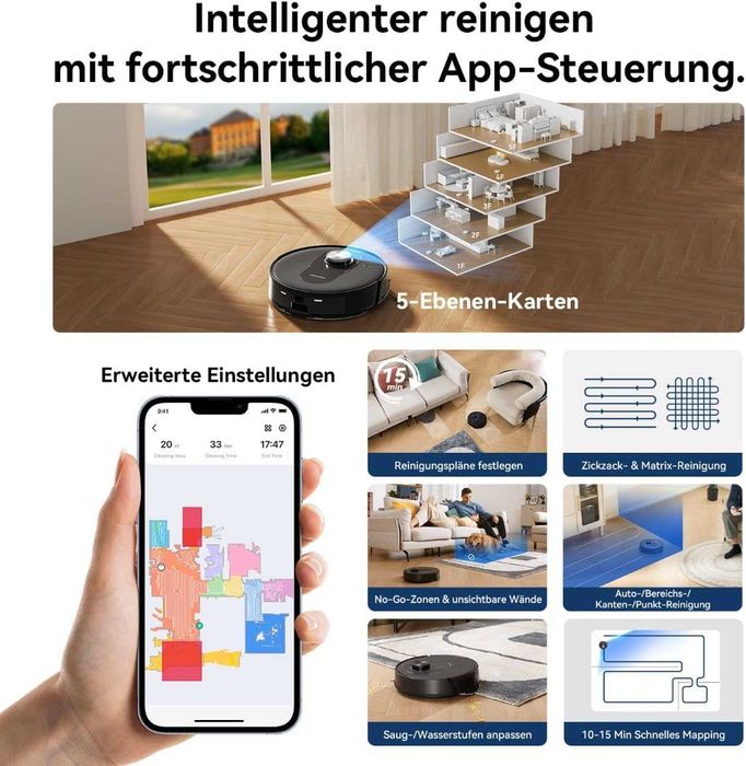 Прахосмукачка робот Proscenic Q8 Max със самоизпразваща се станция