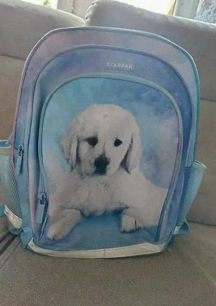 Rucsac școlar pentru fete, cu cățeluș