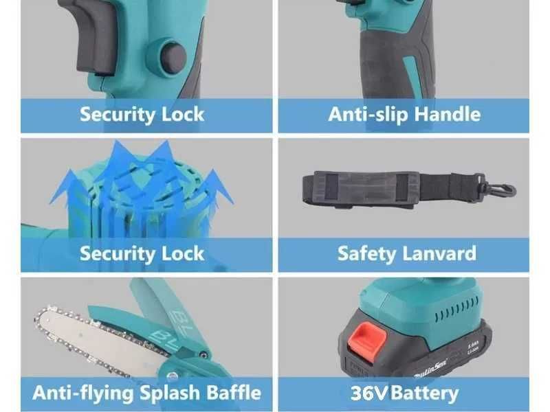 3в1 Градински Комплект Телескопичен Прът Акумулаторна Ножица и Резачка