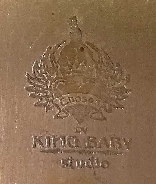 колан King Baby с череп в корона. естествена кожа. 127 см