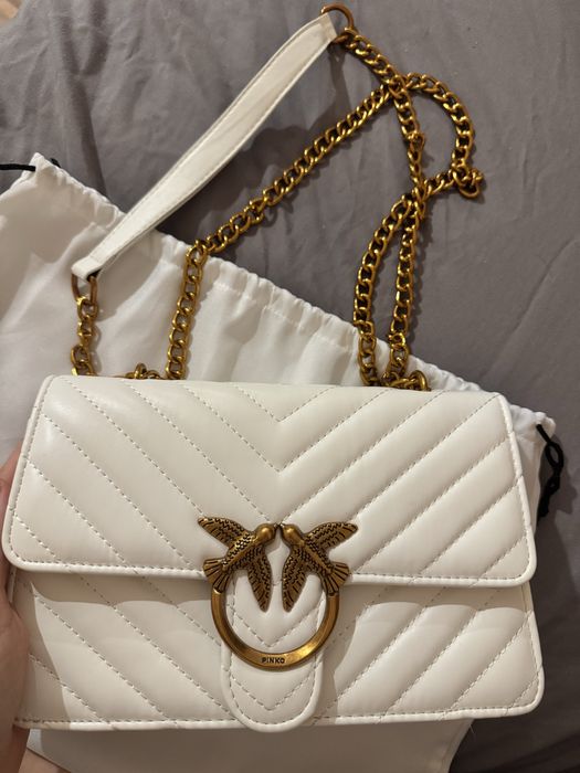 Бяла чанта Пинко