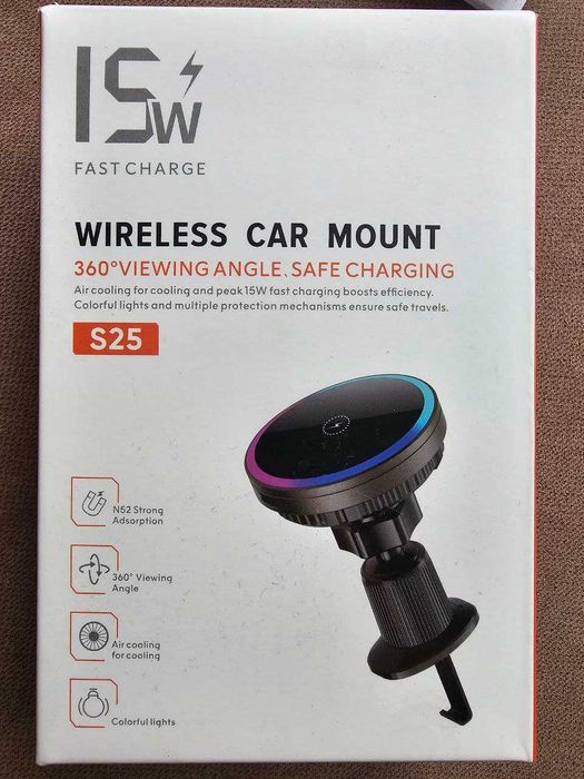 Безжично магнитно зарядно за телефон +поставка за кола MagSafe charger