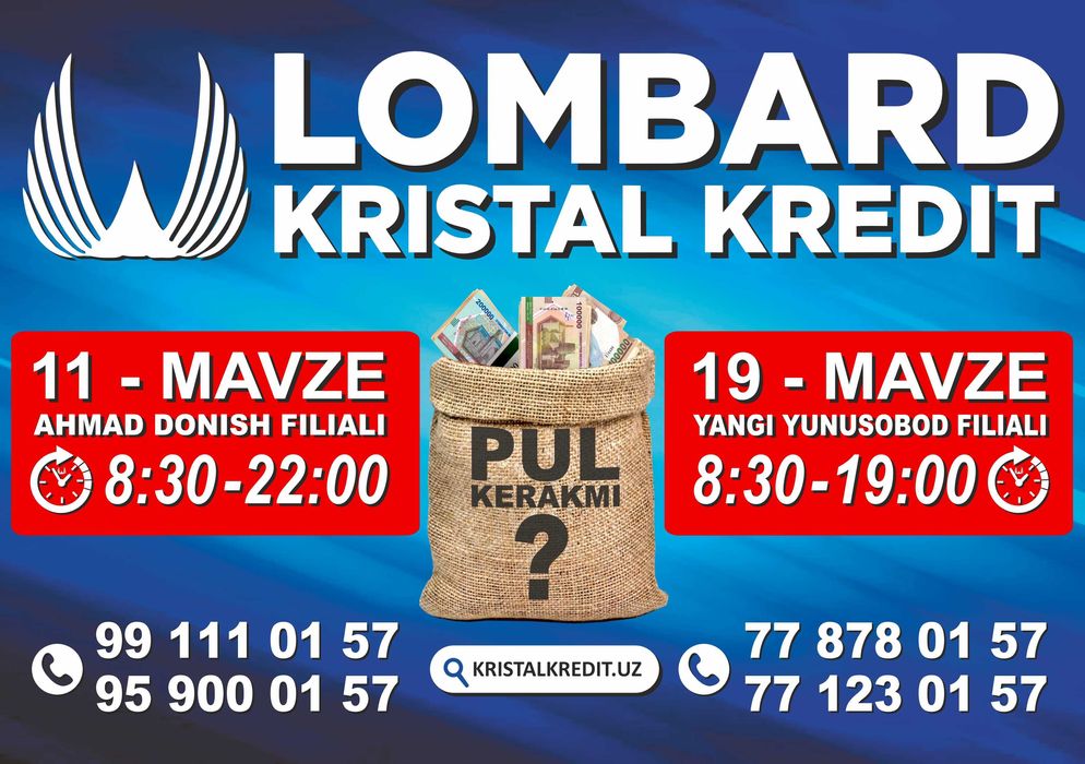 Pul zudlik bilan kerakmi? lombard Kristal kredit