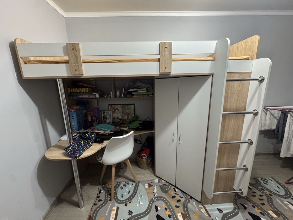 Кровать детская чердак с матрасом