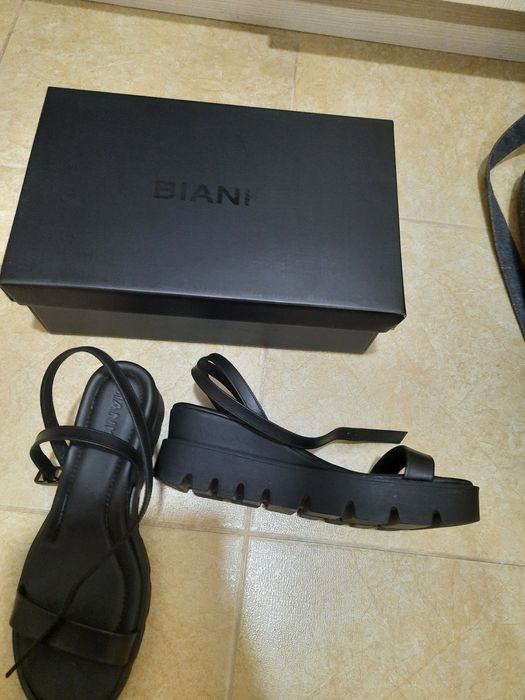Сандали Биянки естествена кожа-38 номер, обувани веднъж,като нови