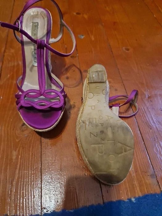 Sandale cu platforma impletita si talpa stil espadril