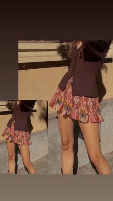 Fusta pantalon matase