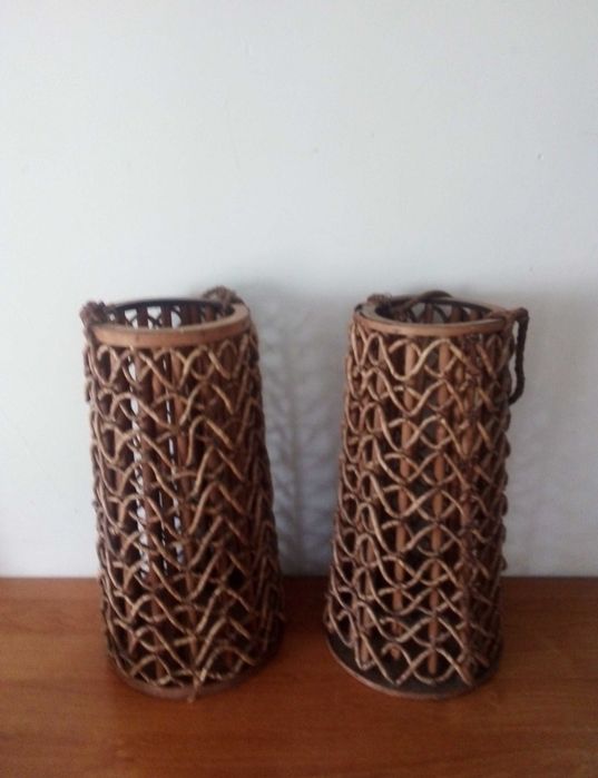 Ваза стойка за чадъри ретро ратан декорация свещ фенер