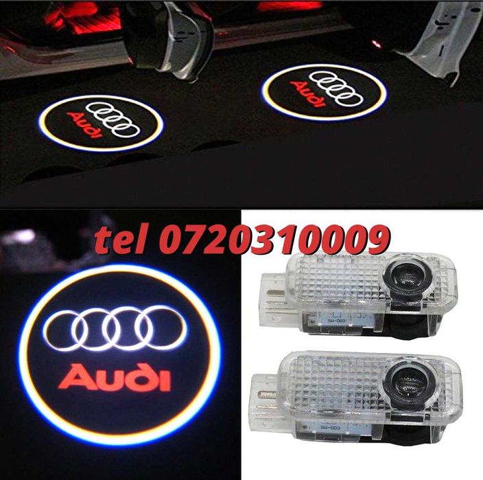 Set Logo Proiectoare Lampi 3d Led Lumini Usi Portiere Audi A  Q