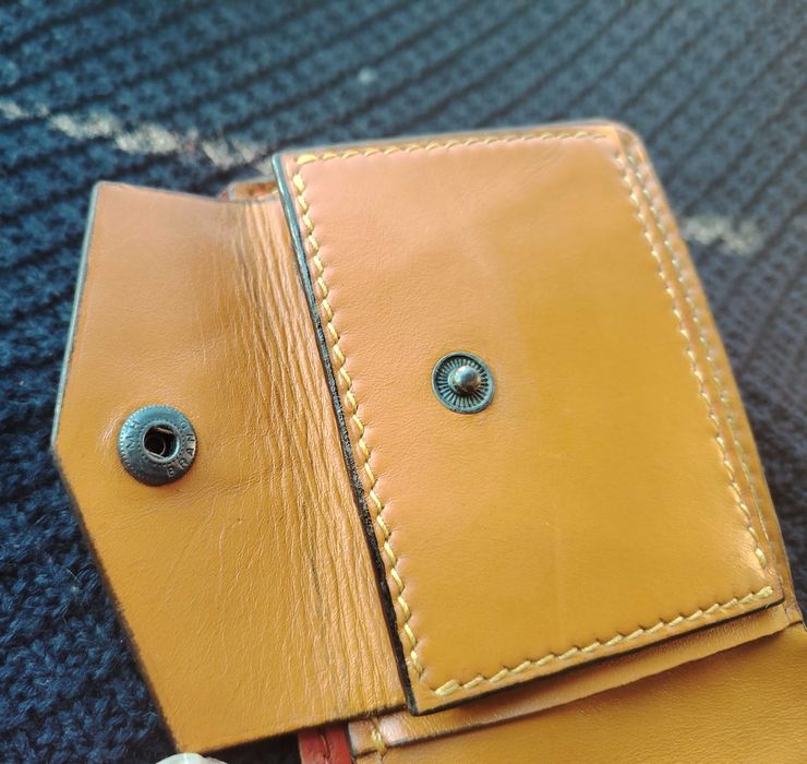 Мъжки портфейл естествена кожа ръчна изработка за  6 карти монетник