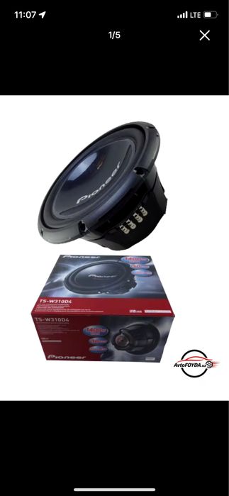 Pioneer TS-W310D4 сабвуфер 1400W 12 dyum kuchli bass