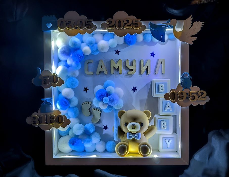 3D бебешка визитка