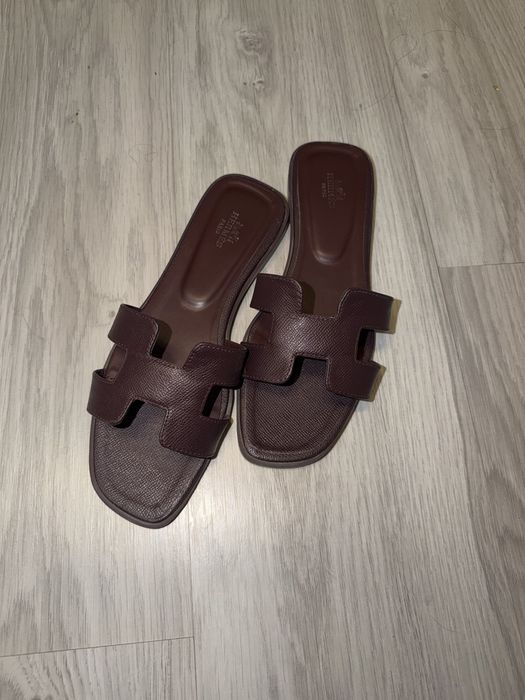 Шлепки Hermes люкс