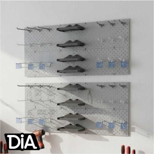 Teshilgan panel, перфопанель, do'konda ilgaklar uchun panel