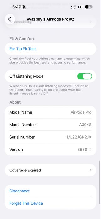 Airpods pro 2 generation sotiladi srochna!!!