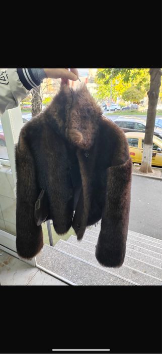 Palton Scurt cu 2 Fete Piele Naturala si Blana naturala 100% Originala