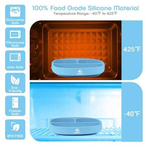 Силиконова разделителна чиния/купа BEBOAN, 100% без BPA